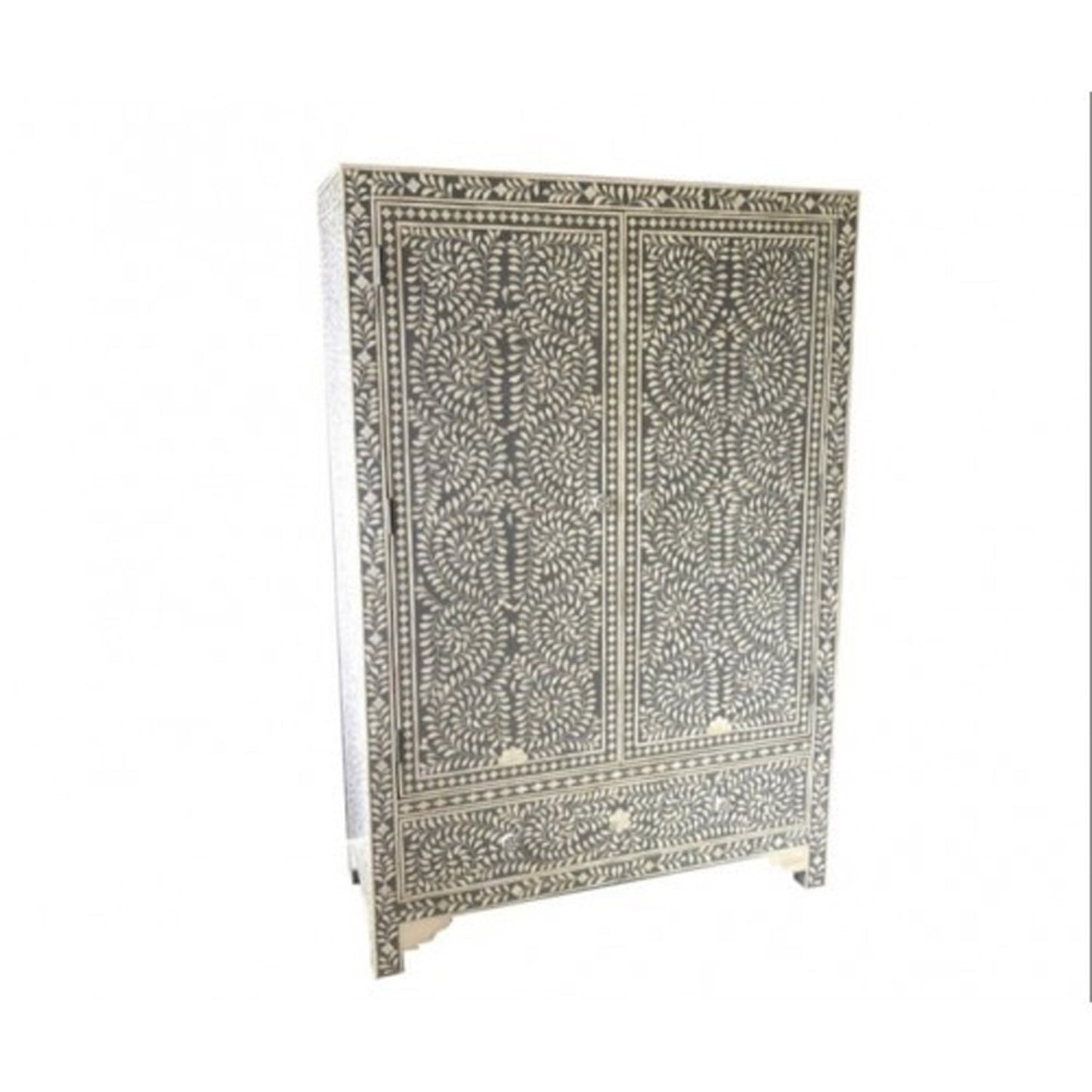 Handmade Bone inlay floral Design Wardrobe/ cupboard/ almirah / cabinet, Bone inlay furniture