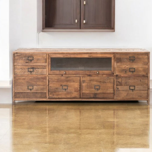 Wood TV Unit & Console, Modern and Unique Design Decor, Rectangular Cabinet with Drawers, Media Console and TV Storage Models