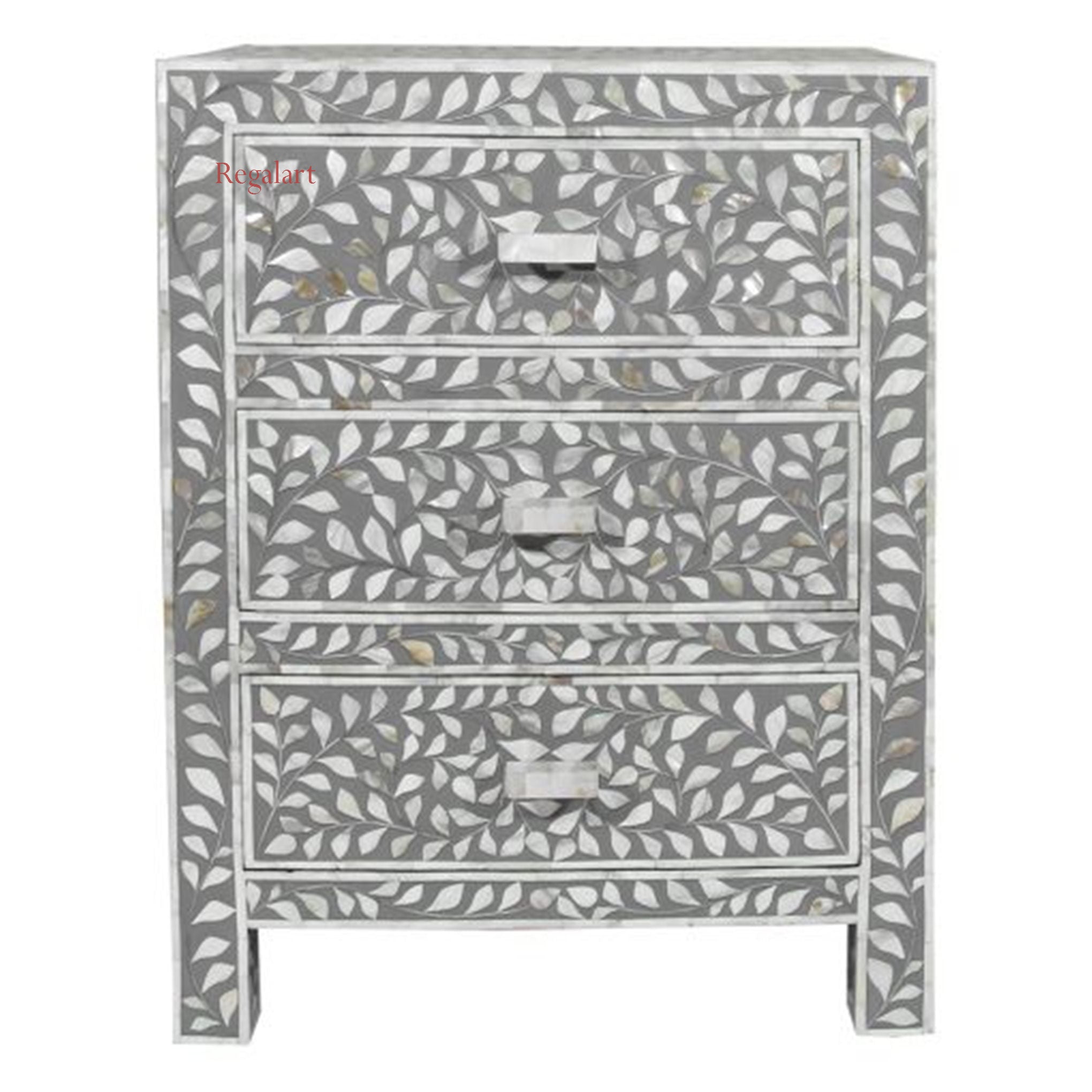 Mother of pearl Bedside Table Nightstand Table Home Floral Petten Bedside Table Decor