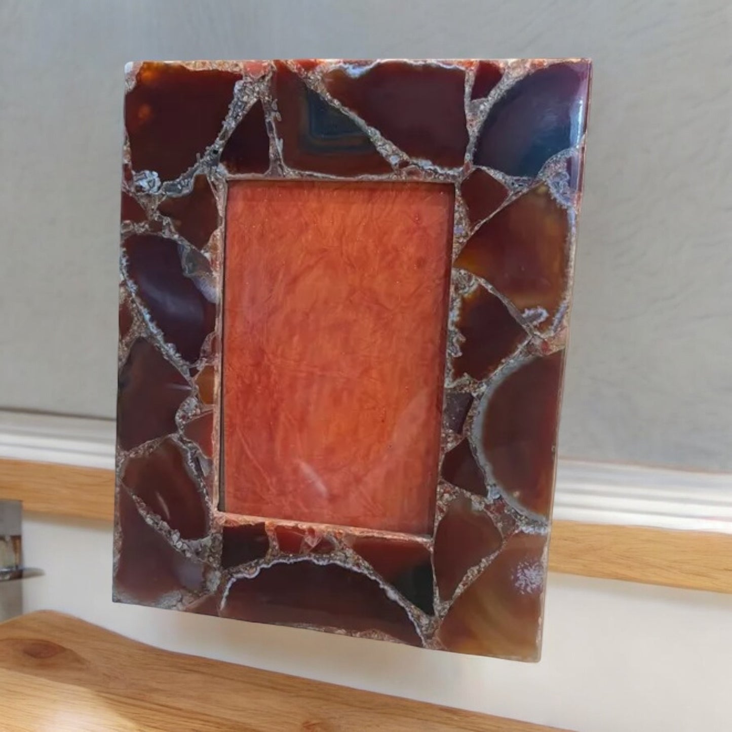 Red Onyx Picture Frame Natural Gemstone Photo Frame Unique Gifts Couple Wedding