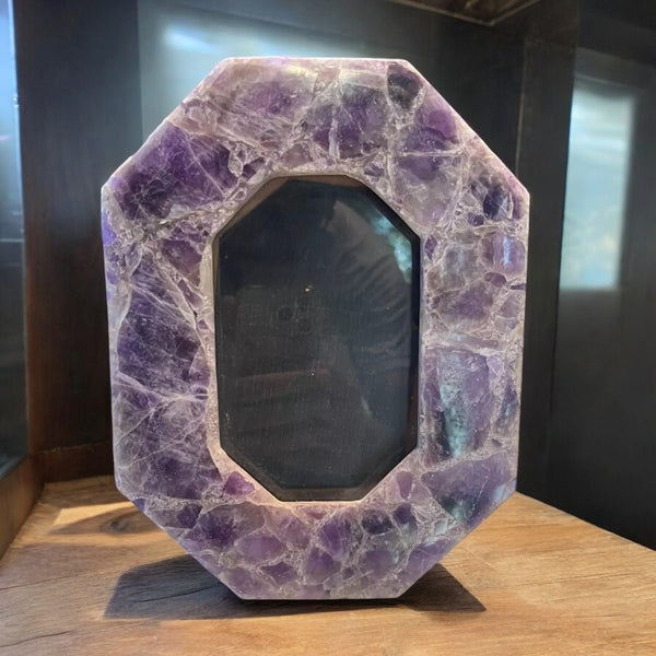 Handmade Amethyst Frame | Luxury Gemstone Decor Art