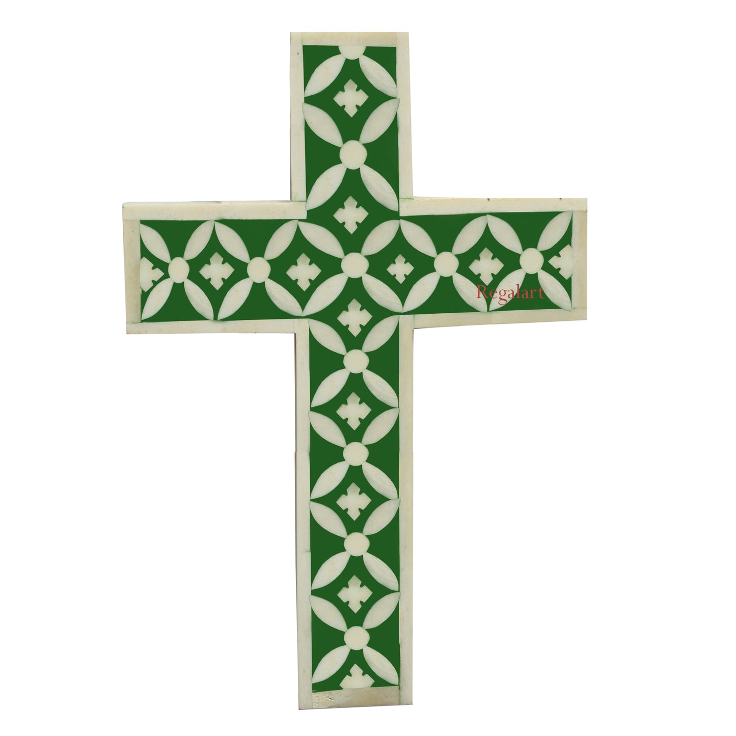 Bone Inlay Holy Cross Handmade Unique Pattern For Home Decor