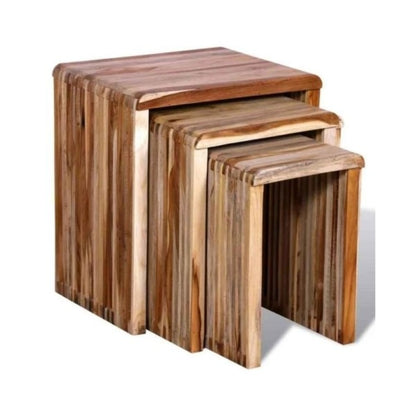 Wooden-handmade end table/side table/nesting table combo furniture