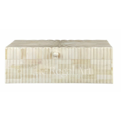 Bone Carved Storage Box | Handmade Inlay, Luxury Home Decor