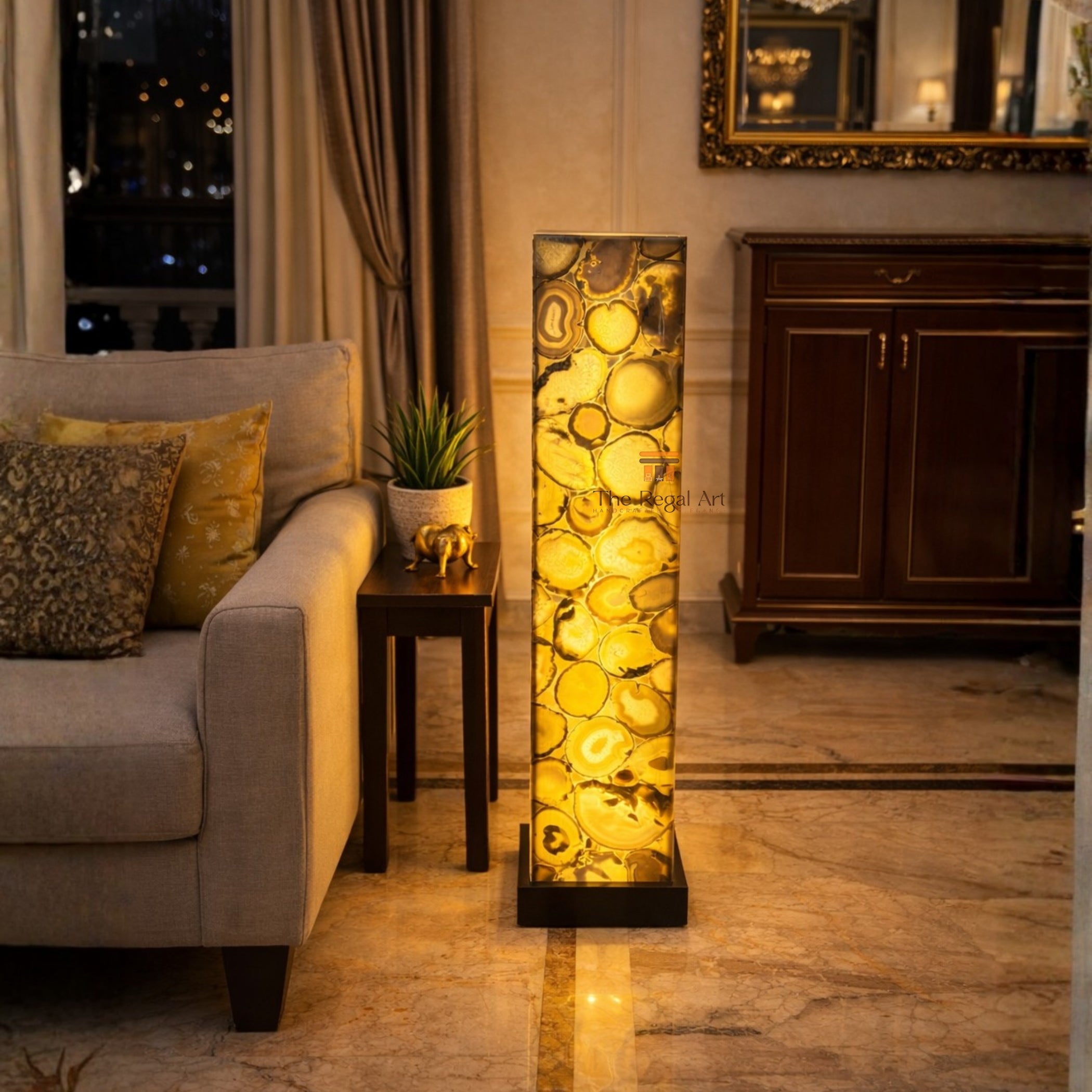 Handmade Agate Floor Lamp | Gemstone Luxury Home Decor