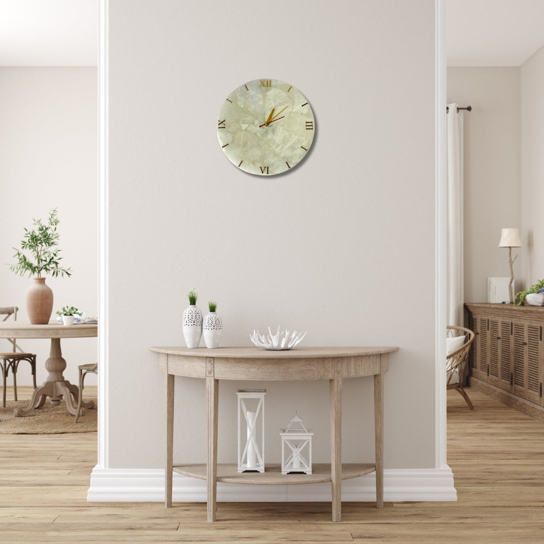 Quartz Wall Clock | Handmade Gemstone Luxury Decor