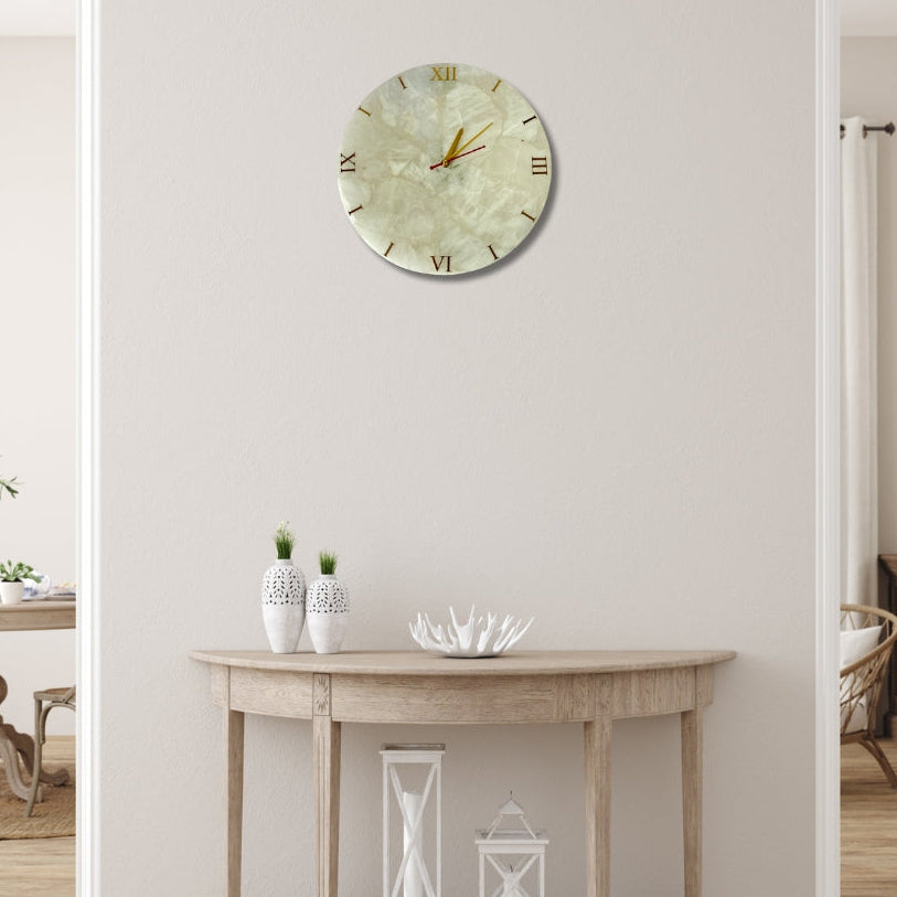 Quartz Wall Clock | Handmade Gemstone Luxury Decor