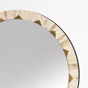 Round Mirror Frame, Bone Inlay Mirror Frame, Wall Décor Handmade Customized