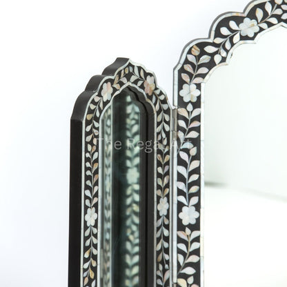 Handmade Mirror Frame – Black & White Mother Of Pearl Living Room Mirro