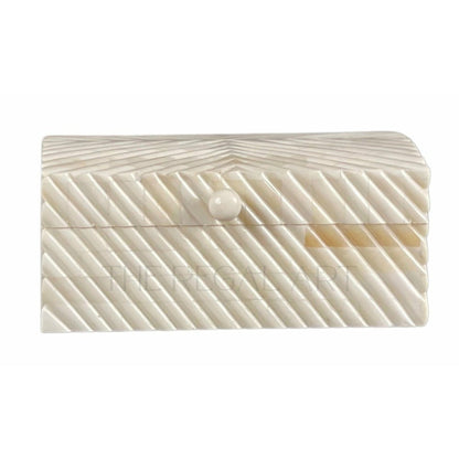 Small Bone Carved Box | Handmade Decorative Inlay Storage Box | Artisan Home Décor