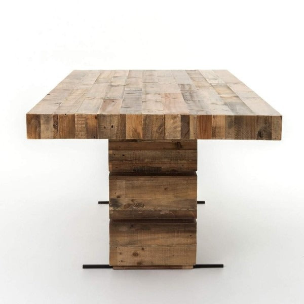 Wooden Dining Table Handmade Unique Pattern Rustic Solid Furniture