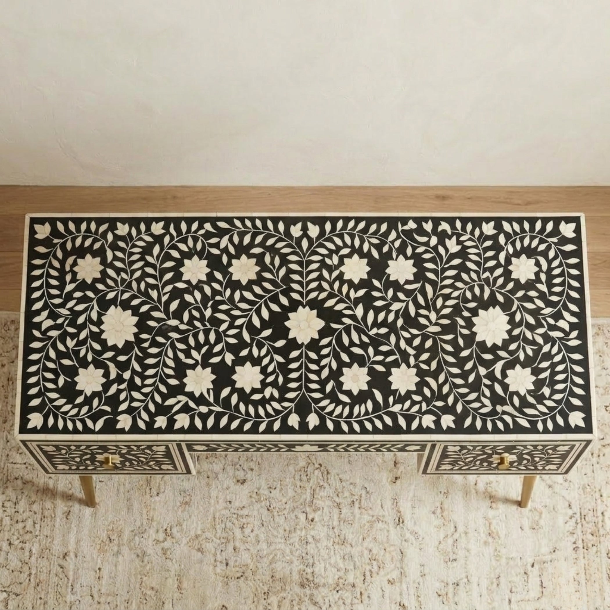 Handmade Bone Inlay Writing Desk Table | Luxury Home Decor