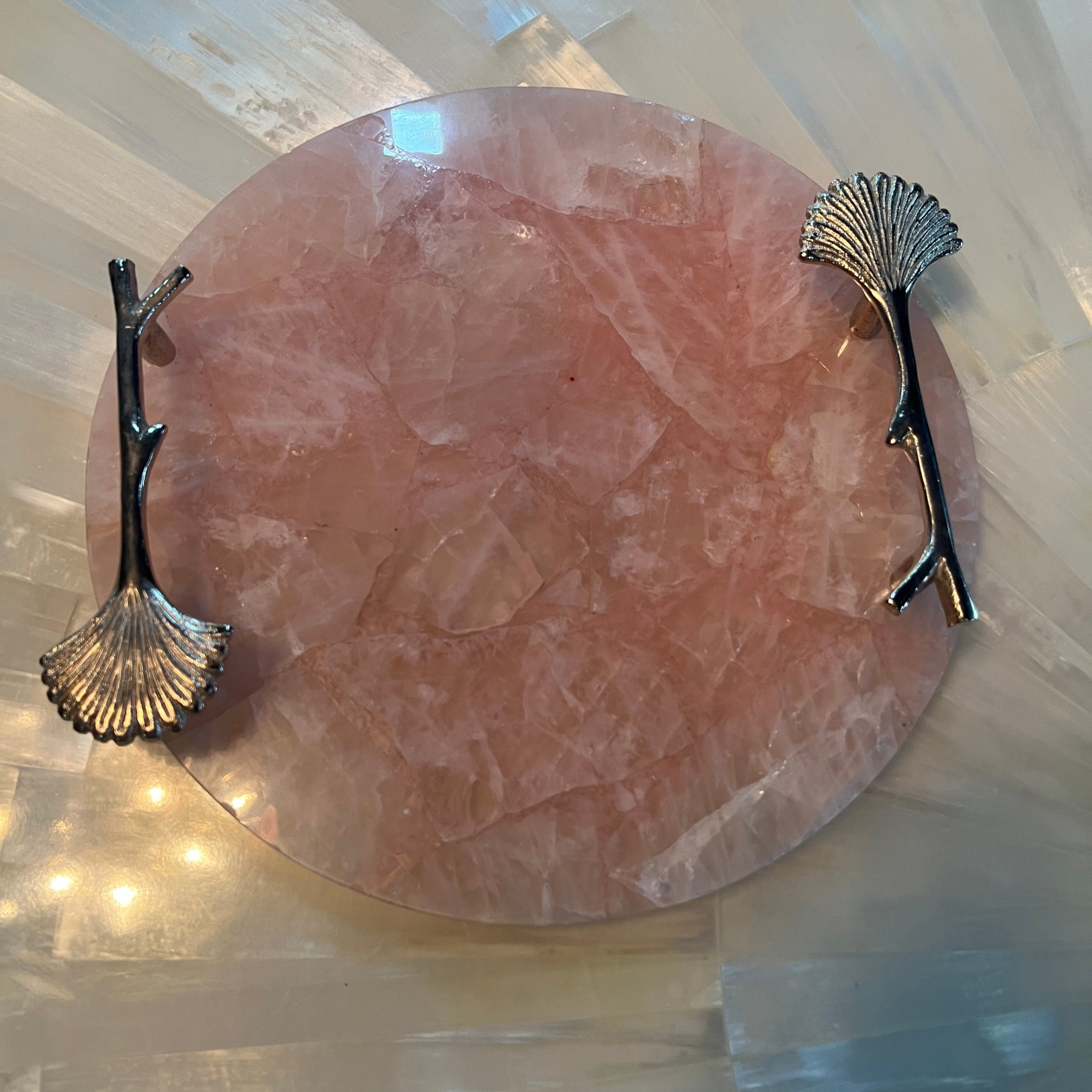 Rose Quartz Serving Tray | Luxury Tray Home Decor Gift