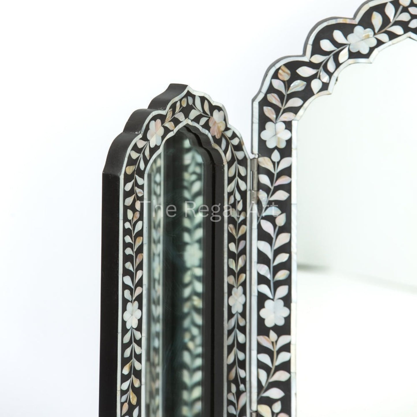 Handmade Mirror Frame – Black & White Mother Of Pearl Living Room Mirro