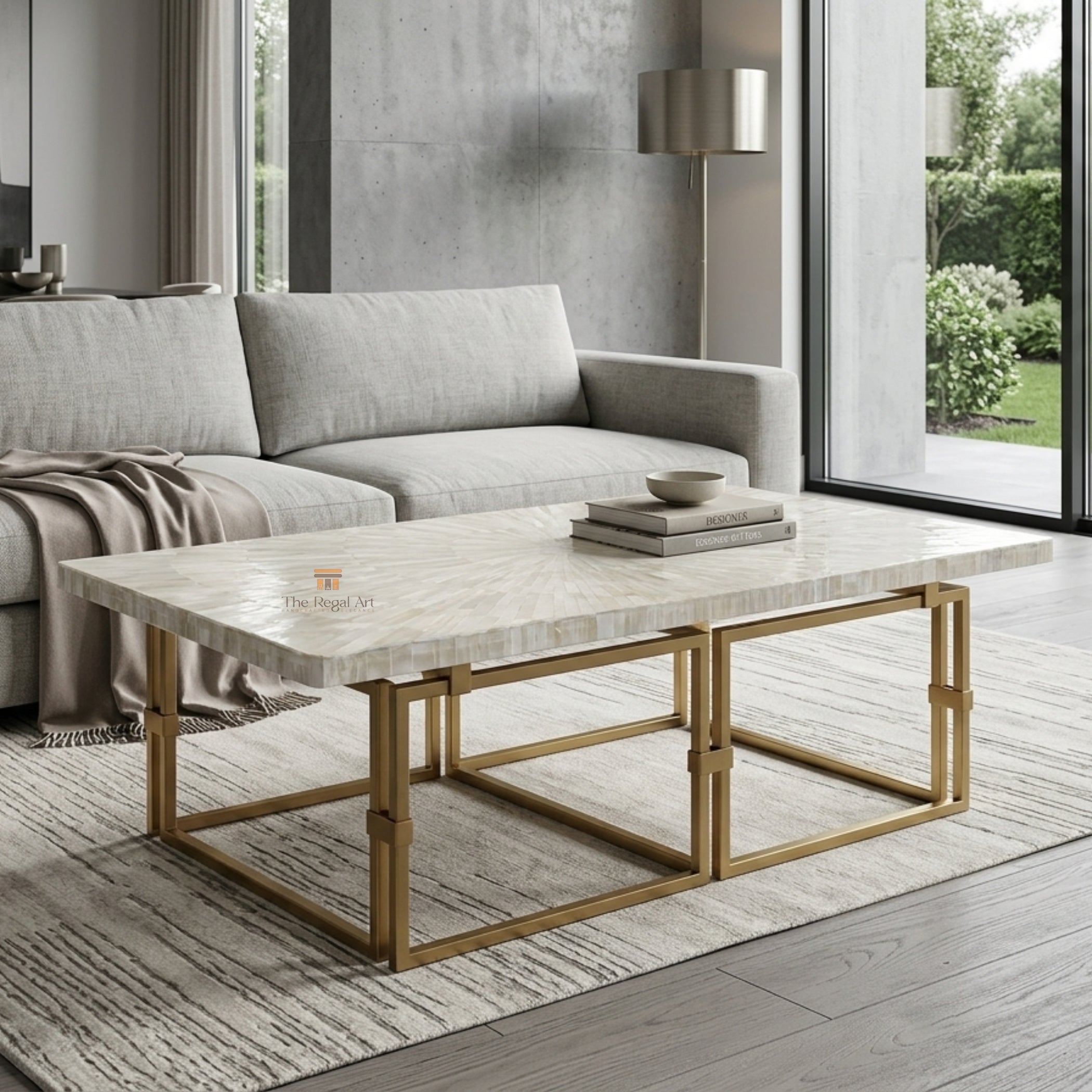 Handmade Selenite Dining Table Top | Luxury Home Decor