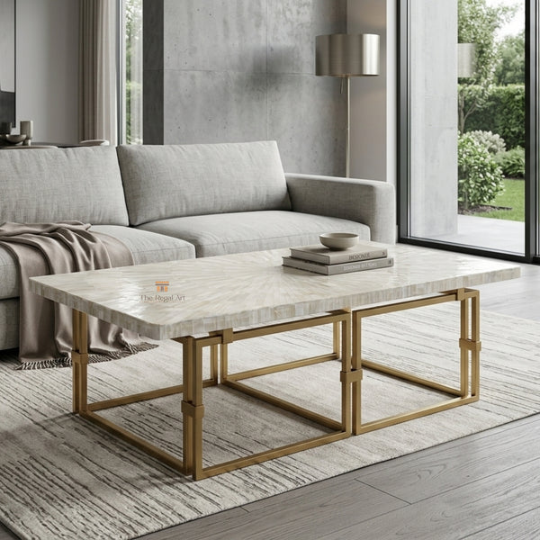 Handmade Selenite Dining Table Top | Luxury Home Decor