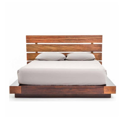 Wooden handmade king/queen bed for home decor. Solid reclaimed furniture.