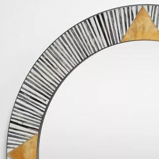 Round Mirror Frame,Block Bone Inlay Mirror Frame, Handmade Customized Wall Décor