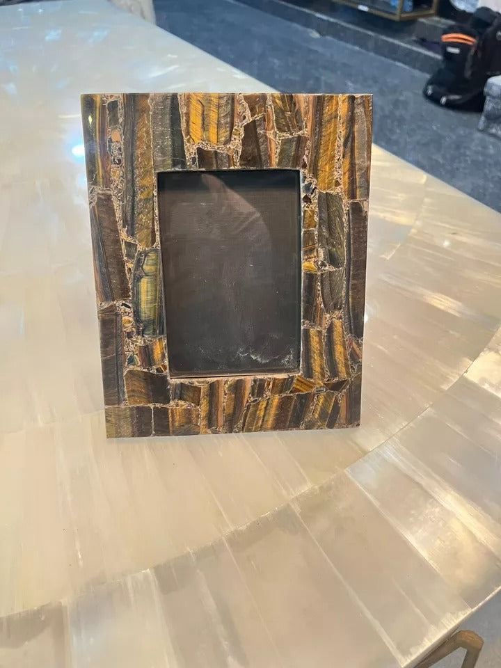 Small Blue Tiger Eye Frames | Luxury Home Decor Set
