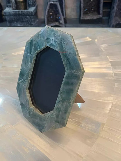 Green Aventurine Photo Frame, Octagonal Frame Gemstone Home Decor Gifts