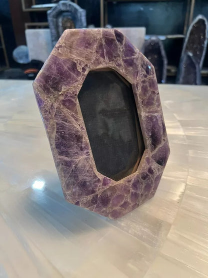 Amethyst Photos Frame Handmade Octagonal Frame Gemstone