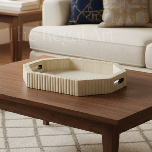 Luxury Bone Inlay Serving Tray for Coffee Table & Vanity