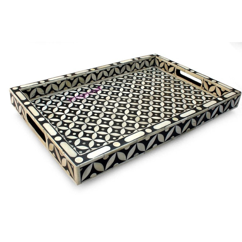 Kitchen Serving Tray Eye design Bone inlay Decorative Tray