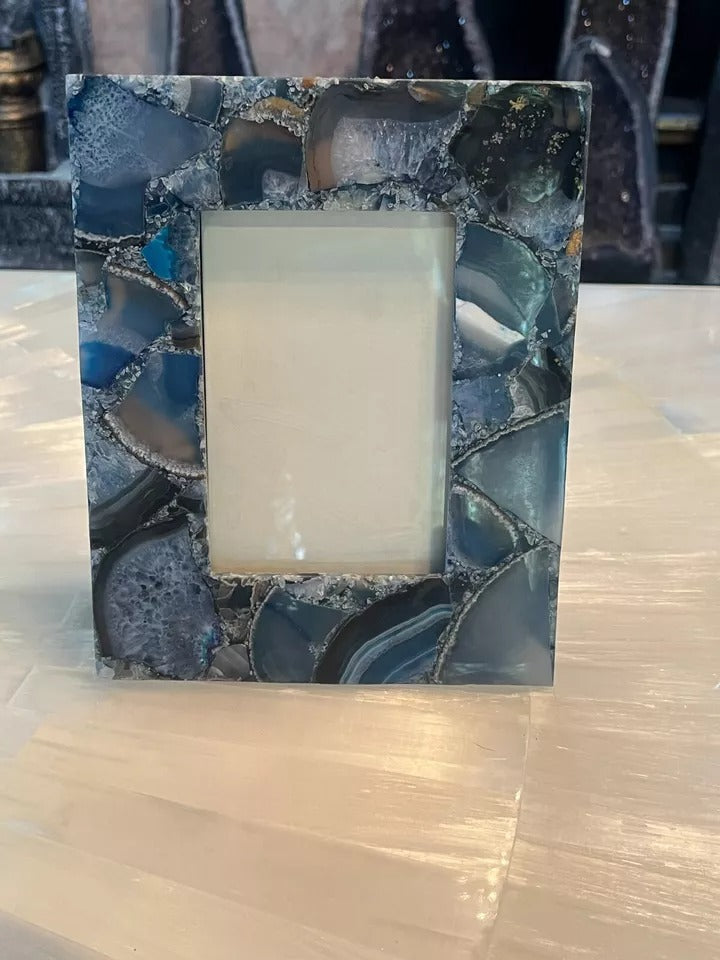 Photo Frame – Semi-Precious Blue Brazil Agate Gifts