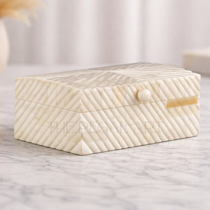 Small Bone Carved Box | Handmade Decorative Inlay Storage Box | Artisan Home Décor