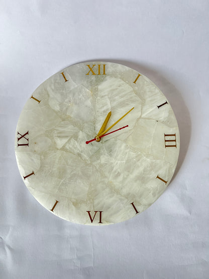 Quartz Wall Clock- Handmade Gemstone Luxury Decor