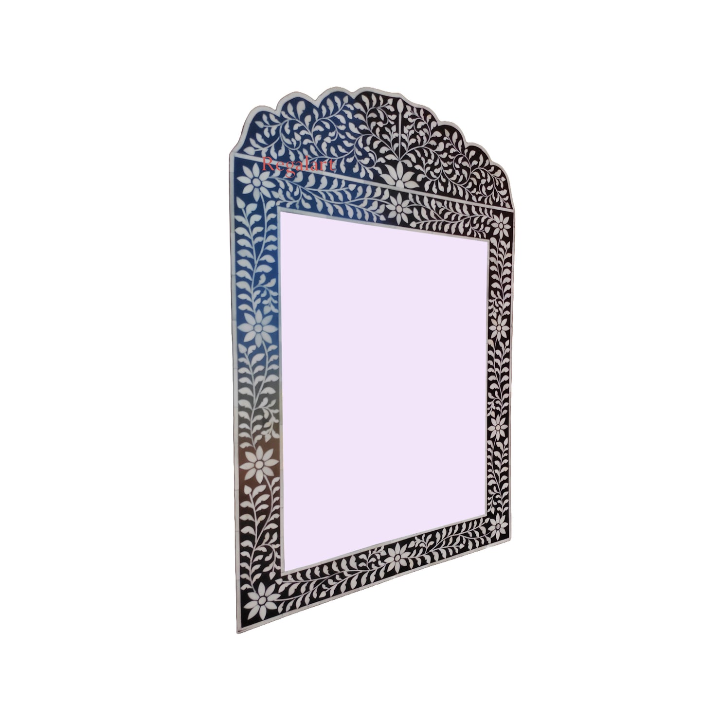 Bone Inlay Wall Hanging Mirror Frame Handmade Floral patten Home Decor Mirror