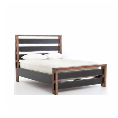 "Handmade king or queen solid reclaimed wooden bed for bedroom decor."