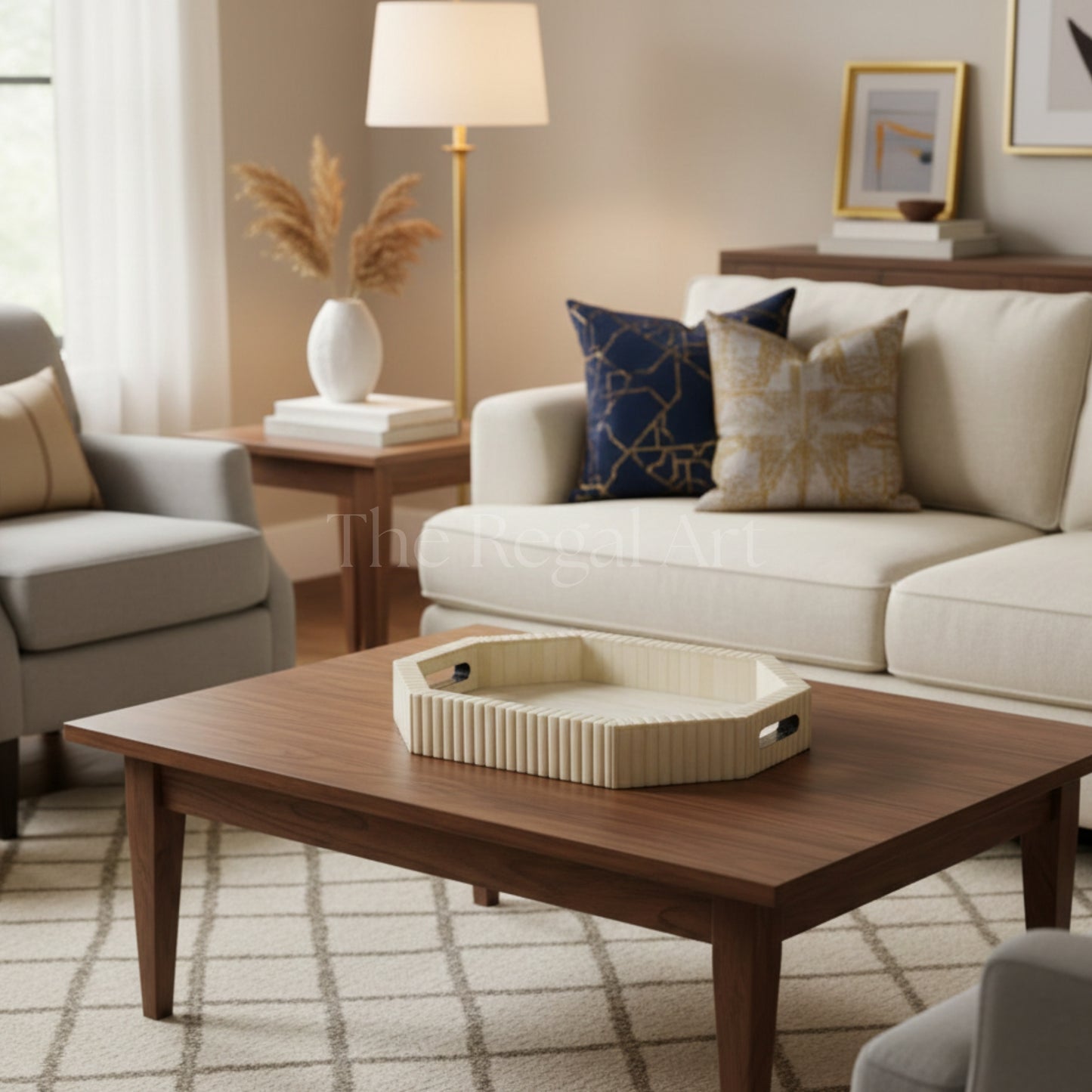 Bone Inlay Tray | Luxury Decorative Serving Tray for Coffee Table & Vanity