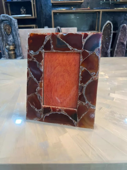 Red Onyx Picture Frame Natural Gemstone Photo Frame Unique Gifts Couple Wedding