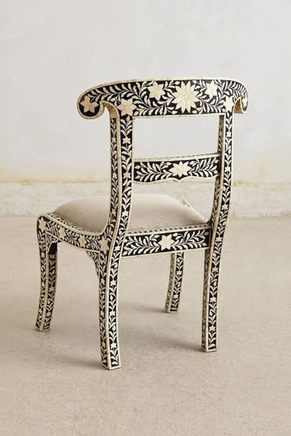 Bone Inlay Chair - Handmade Floral Chair - Luxury Furniture