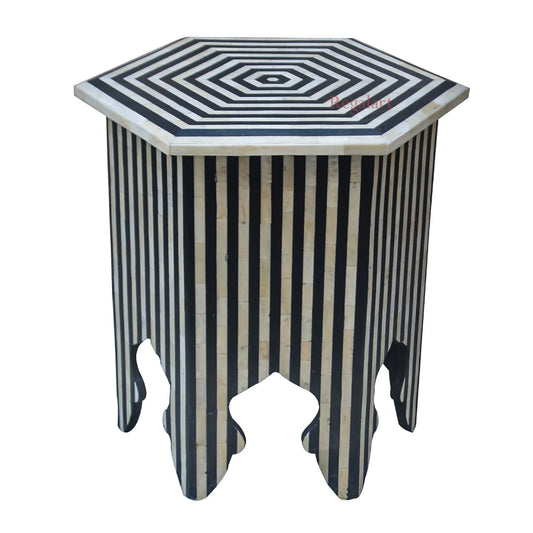 Bone Inlay Unique Pettan Table Decorative Design Side Table Stool Home Decor Art