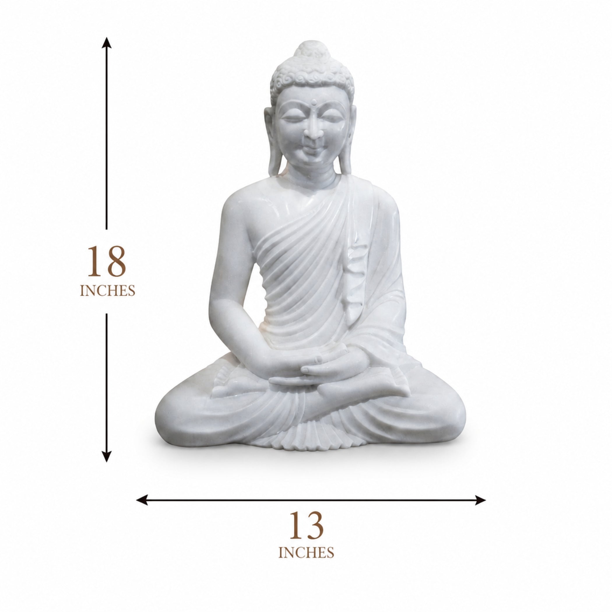 Handmade White Marble Buddha Statue | Luxury Home Décor