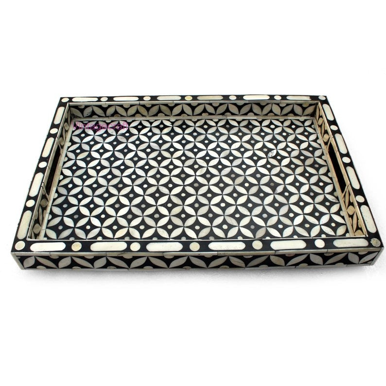 Kitchen Serving Tray Eye design Bone inlay Decorative Tray