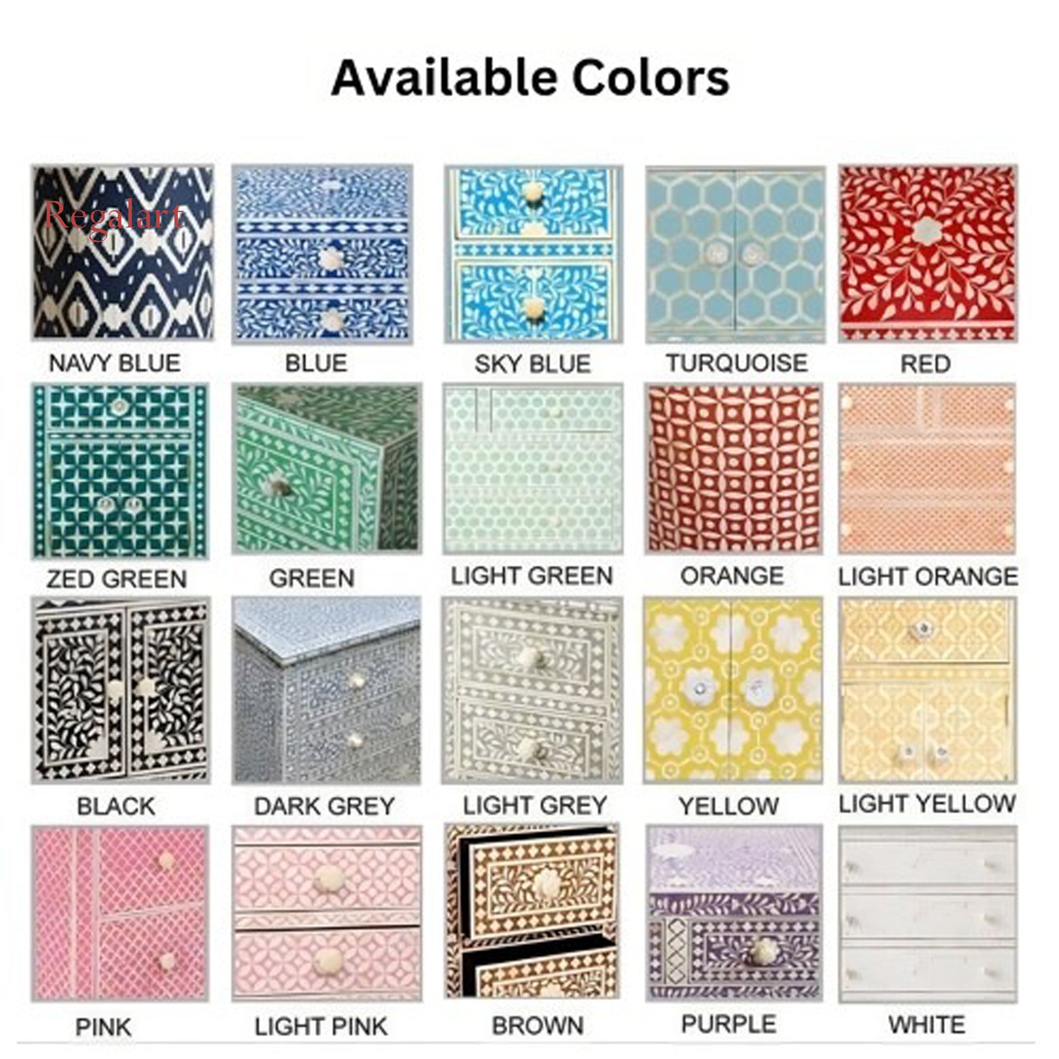 Mother of Pearl Inlay Chest of Drawers - 9-Drawer Floral Design Dresser | Elegant Bedroom Décor