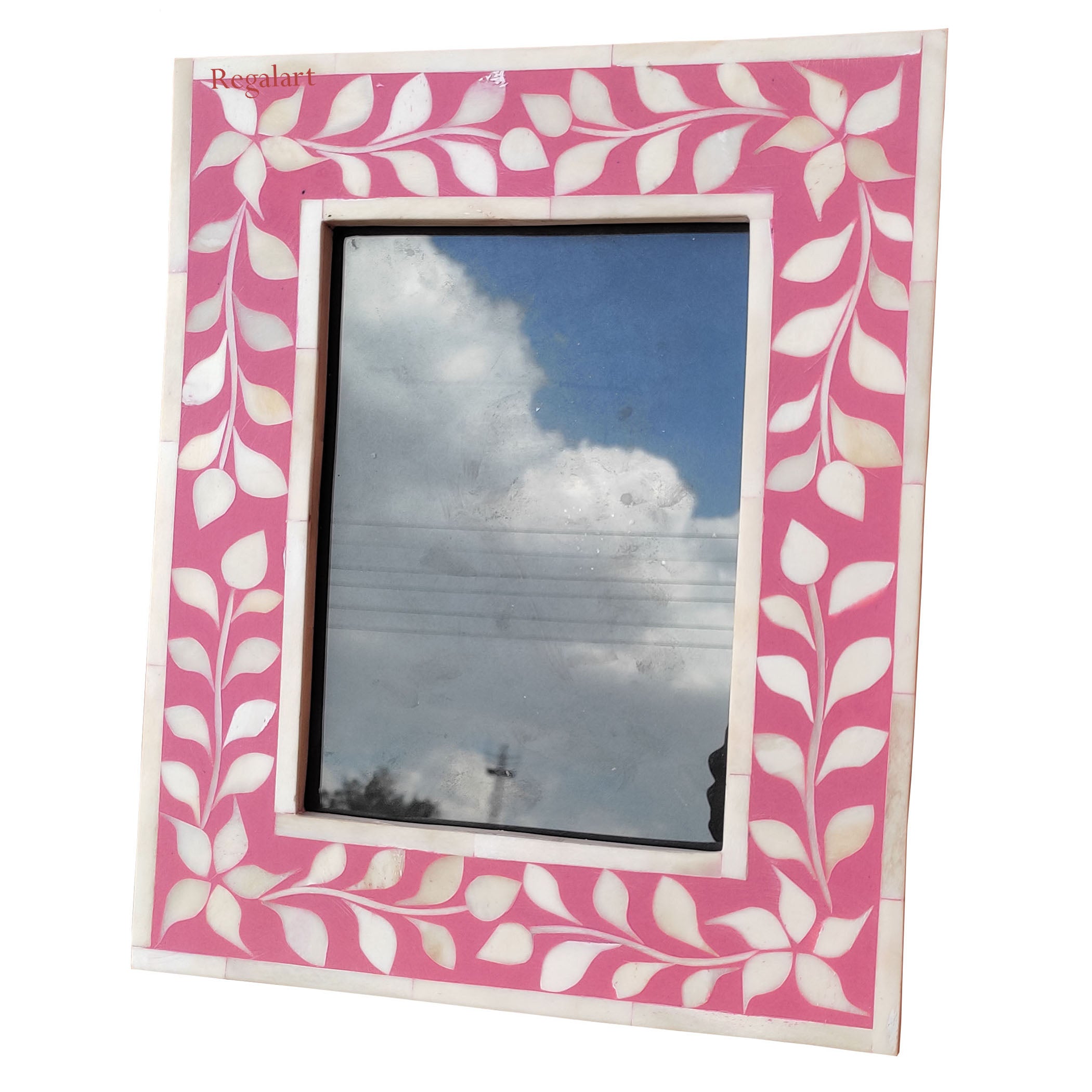 Bone Inlay Photo Frame floral Patten handmade Picture Frame bedroom decor art