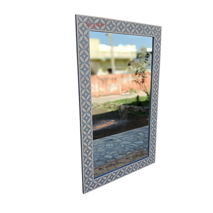 Bone Inlay Mirror frame for bedroom Handmade wall decor Unique Pattern Home Decor Art