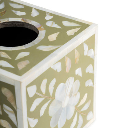 Mother of pearl tissue box holder home decor mother of pearl floral design