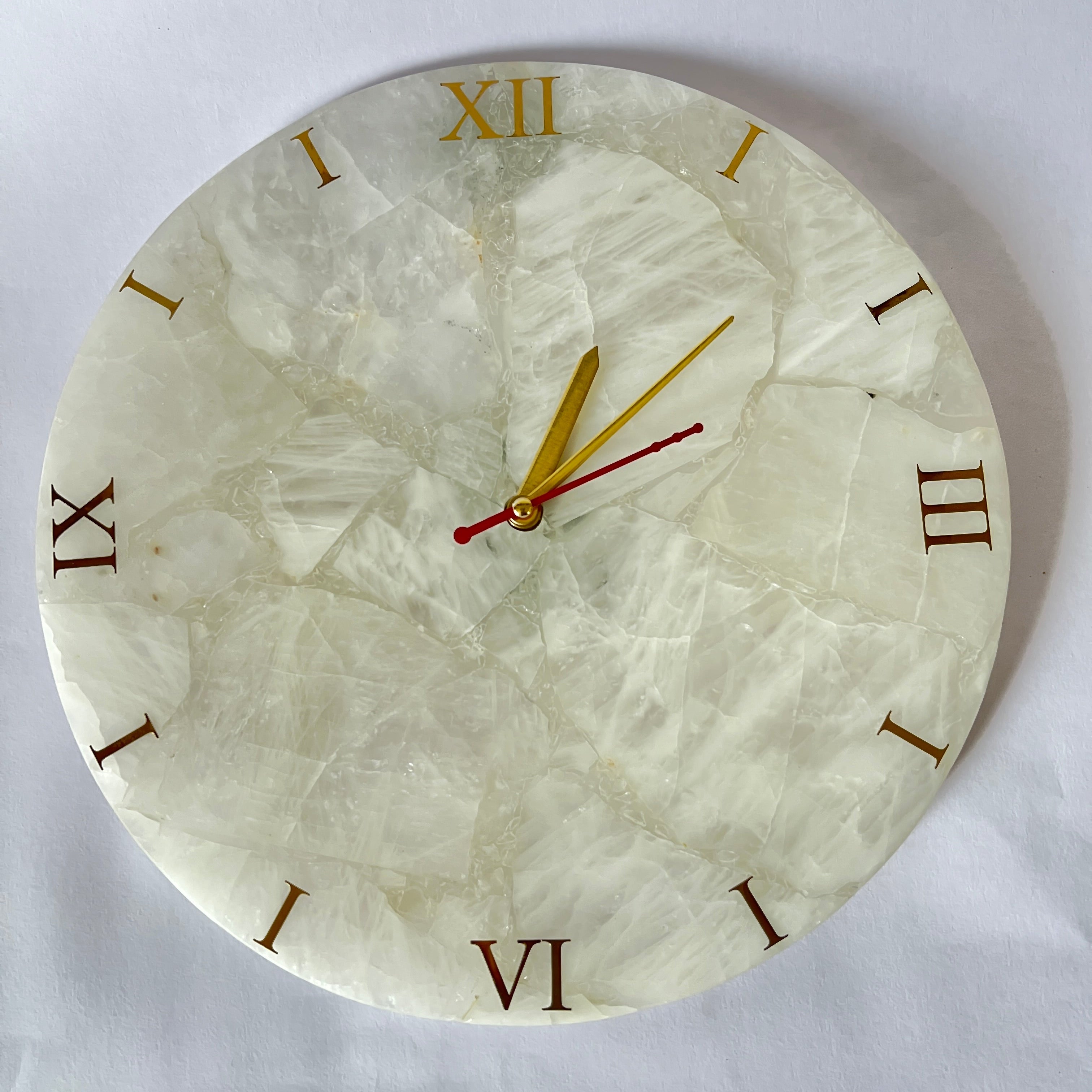 Quartz Wall Clock | Handmade Gemstone Luxury Decor