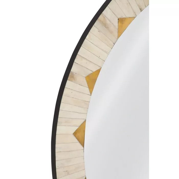 Round Mirror Frame, Bone Inlay Mirror Frame, Wall Décor Handmade Customized