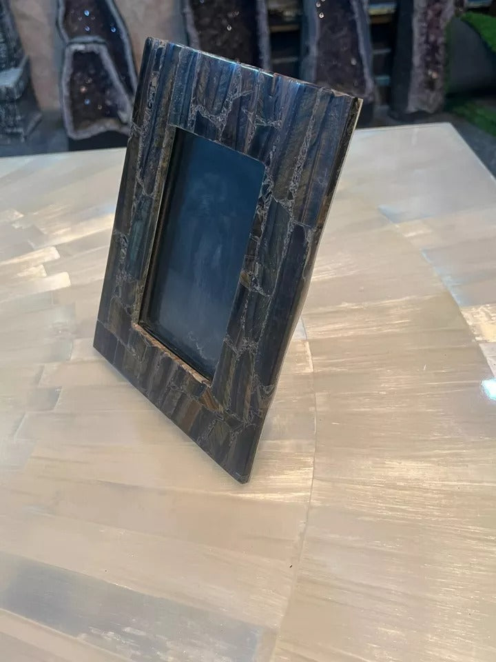 Small Blue Tiger Eye Frames | Luxury Home Decor Set