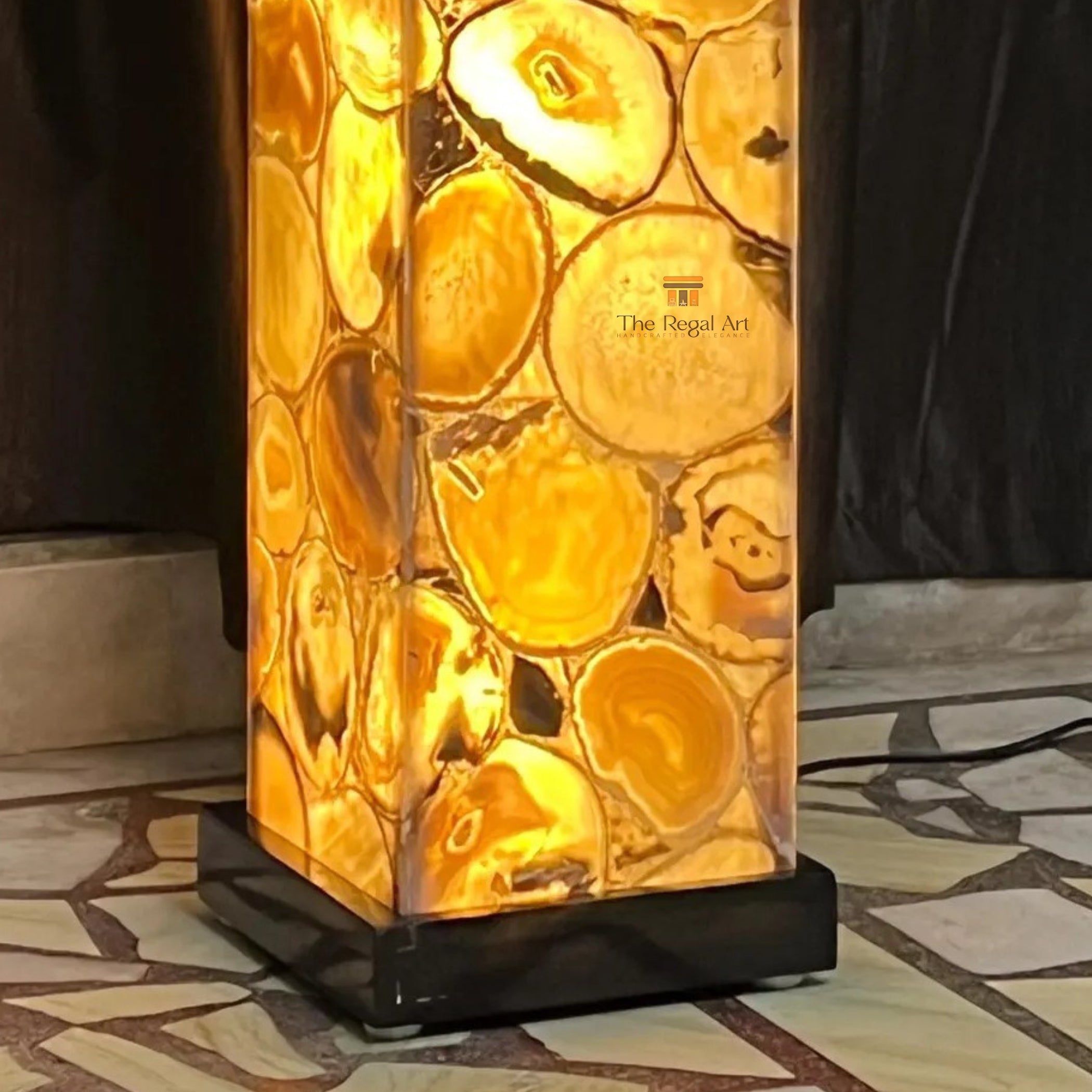 Handmade Agate Floor Lamp | Gemstone Luxury Home Decor
