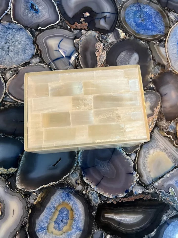 Selenite Jewelry Box | Luxury Gemstone Storage Decor