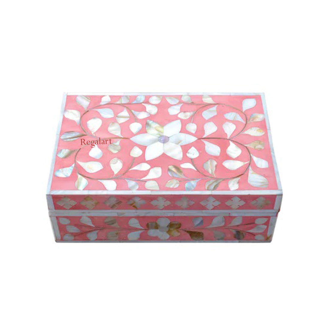 Mother of pearl Inlay Jewelry Box With a Floral Design Storage Handmade For Home Decor Gift Box