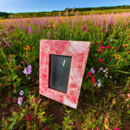 Rose Quartz Picture Frame, Photo Frame, Cherish With Face Roller Gifts