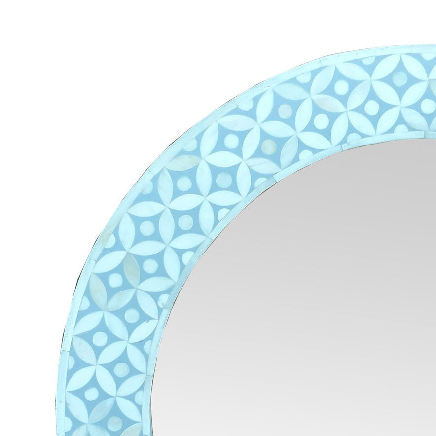 Bone Inlay Round Wall Hanging Mirror Frame Bedroom Mirror Decorative mirror Eye Pattern Mirror Frame